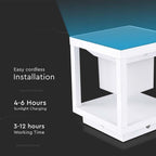2W Lampa ogrodowa LED solarna / Barwa:3000K / Obudowa: Biała