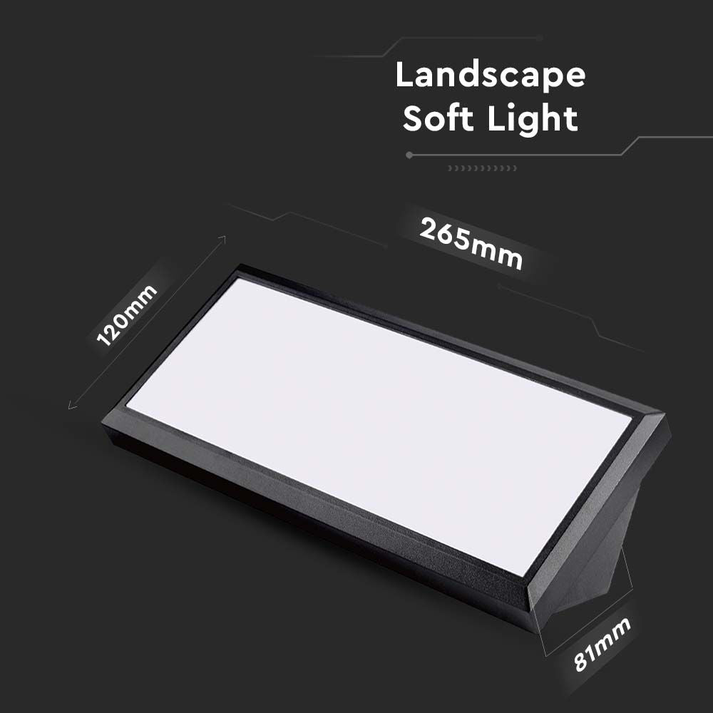 12W Lampa ścienna LED / Ukośna / Barwa:6400K / Obudowa: Czarna