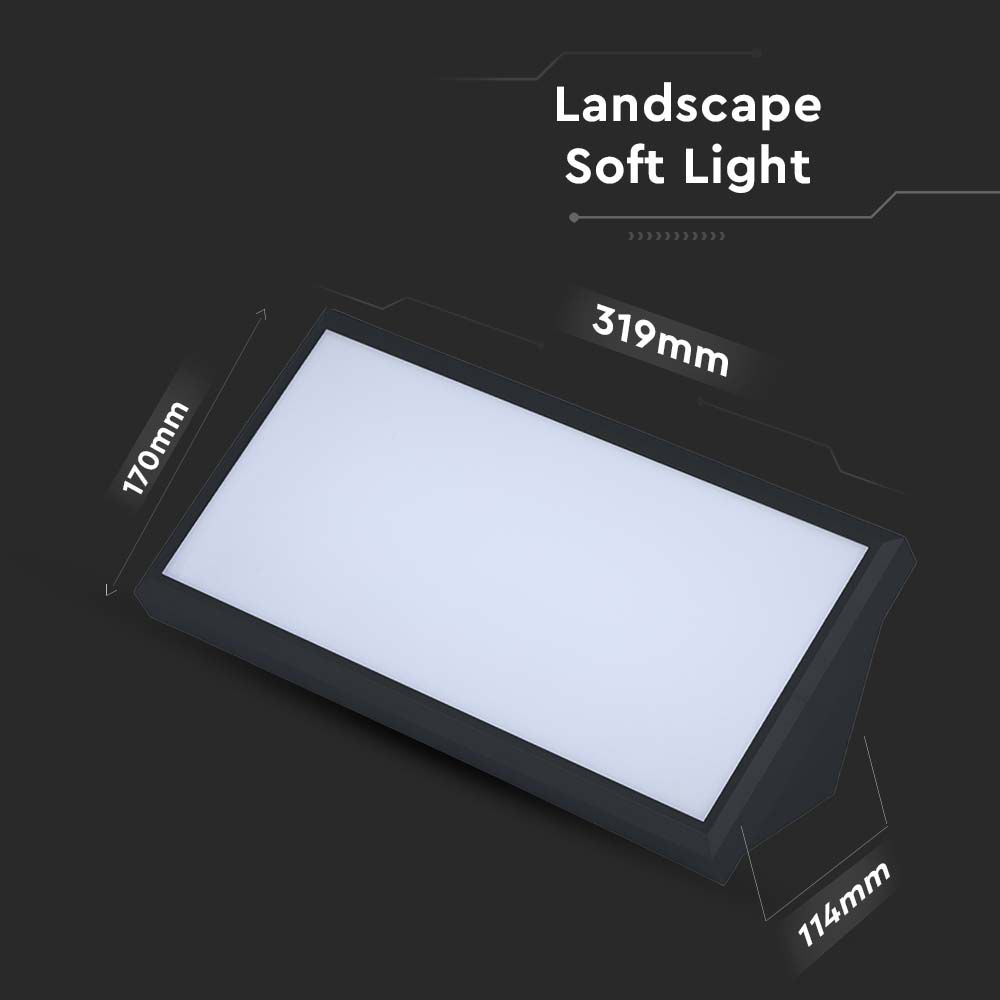 20W Lampa ścienna LED / Ukośna / Barwa:6400K / Obudowa: Czarna