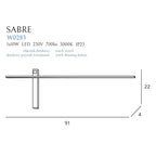 Maxlight Kinkiet Sabre - Metal + akryl - Czarny W0283