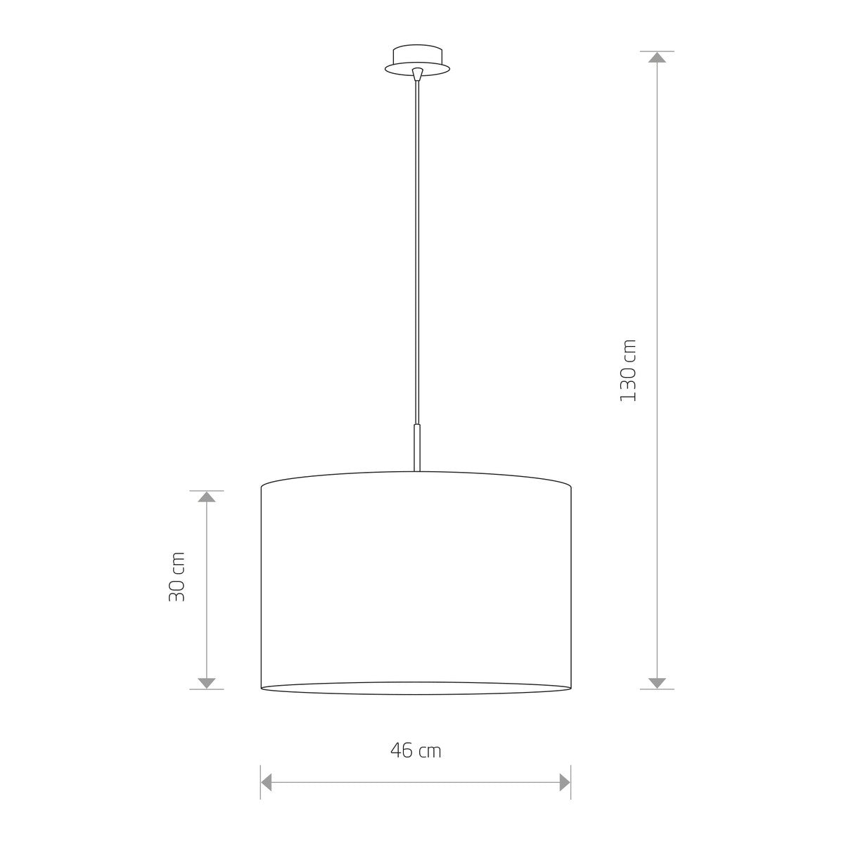 Nowodvorski Lampa wisząca ALICE L 25W only LED 50/60Hz - Tkanina - Szary 6816