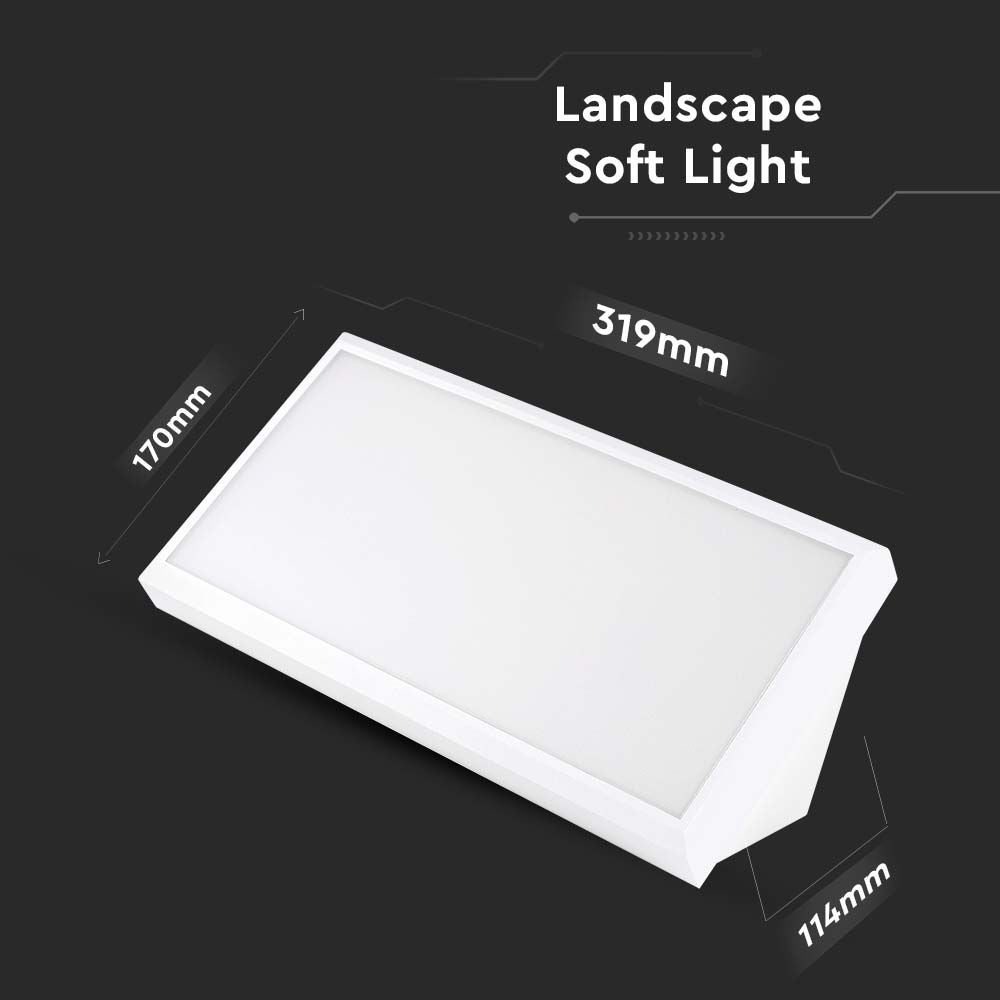 20W Lampa ścienna LED / Ukośna / Barwa:3000K / Obudowa: Biała