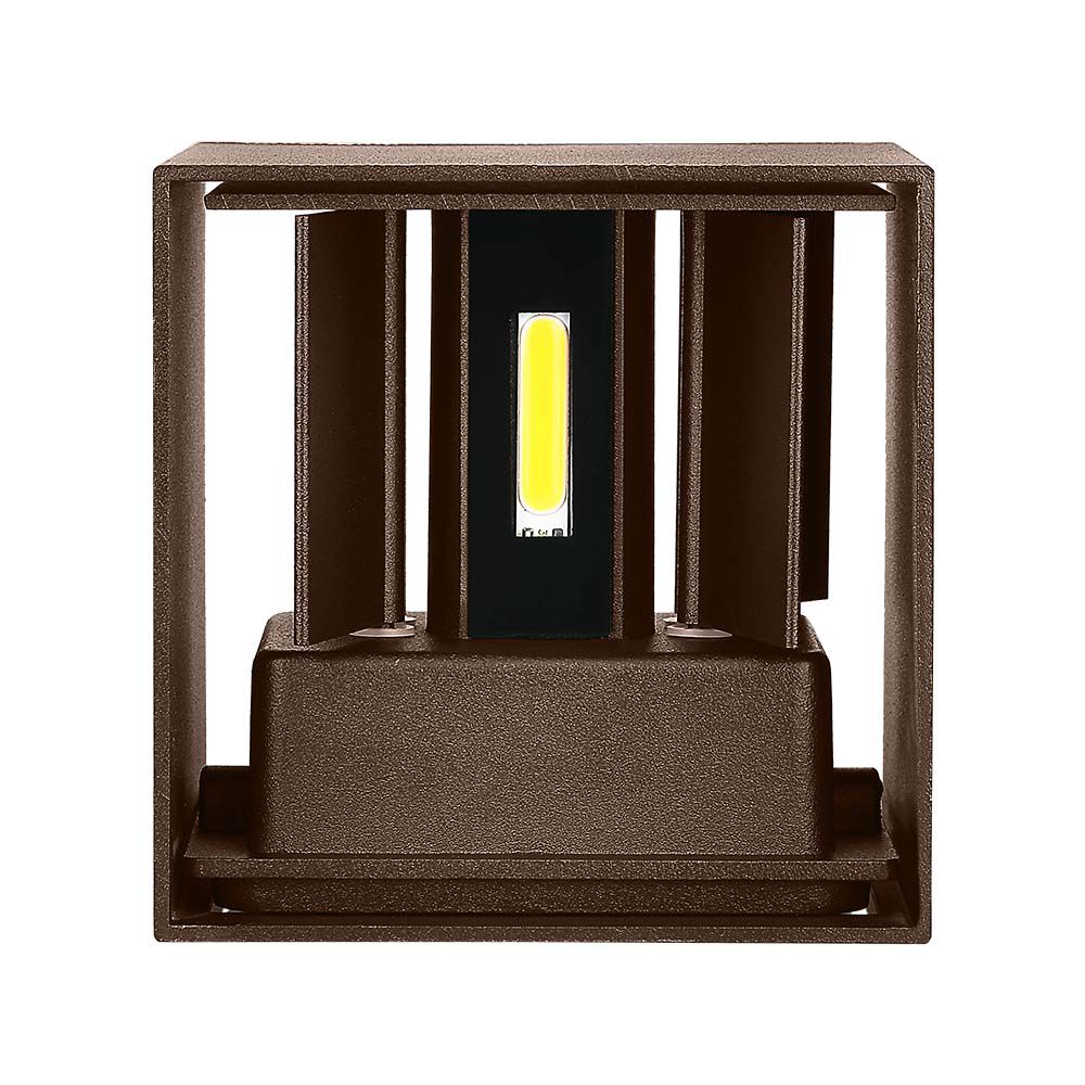 11W Kinkiet kwadratowy LED / CHIP BRIDGELUX / Barwa:3000K / Brązowy
