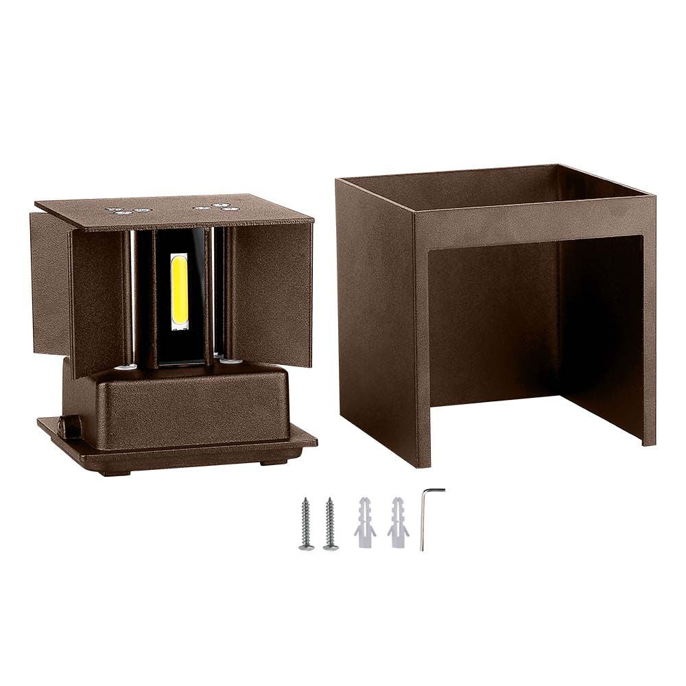 11W Kinkiet kwadratowy LED / CHIP BRIDGELUX / Barwa:3000K / Brązowy