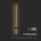 12W Lampa ścienna LED / Barwa: 4000K / Obudowa: Czarny / IP54 / Pionowa