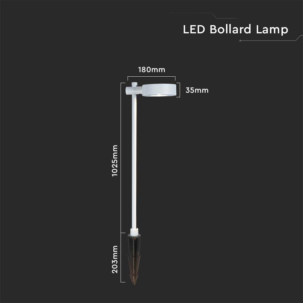 7W LED Słupek ogrodowy / Barwa: 4000K / Obudowa: Biały / IP54