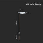 7W LED Słupek ogrodowy / Barwa: 4000K / Obudowa: Biały / IP54