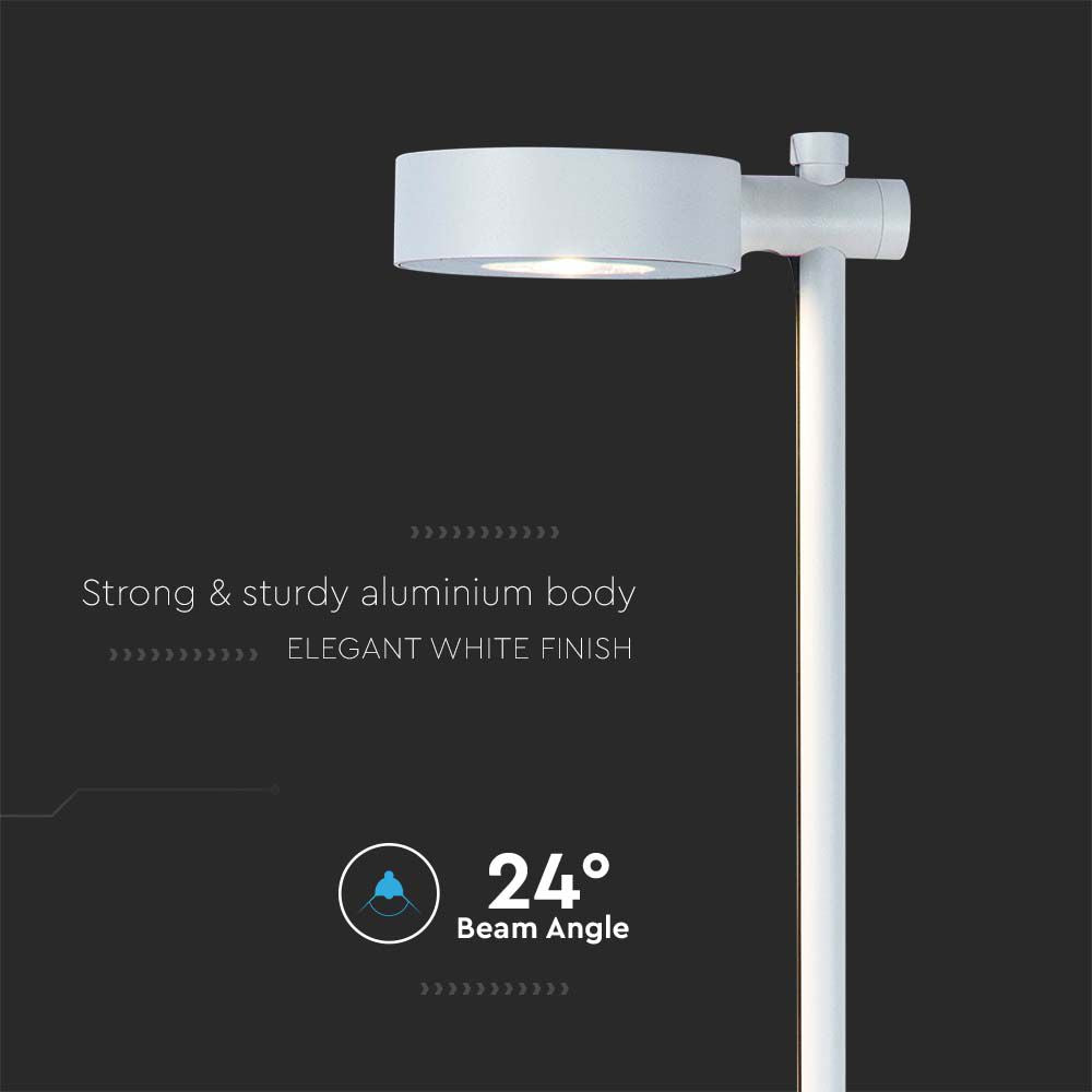 7W LED Słupek ogrodowy / Barwa: 3000K / Obudowa: Biały / IP54