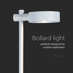 7W LED Słupek ogrodowy / Barwa: 4000K / Obudowa: Biały / IP54