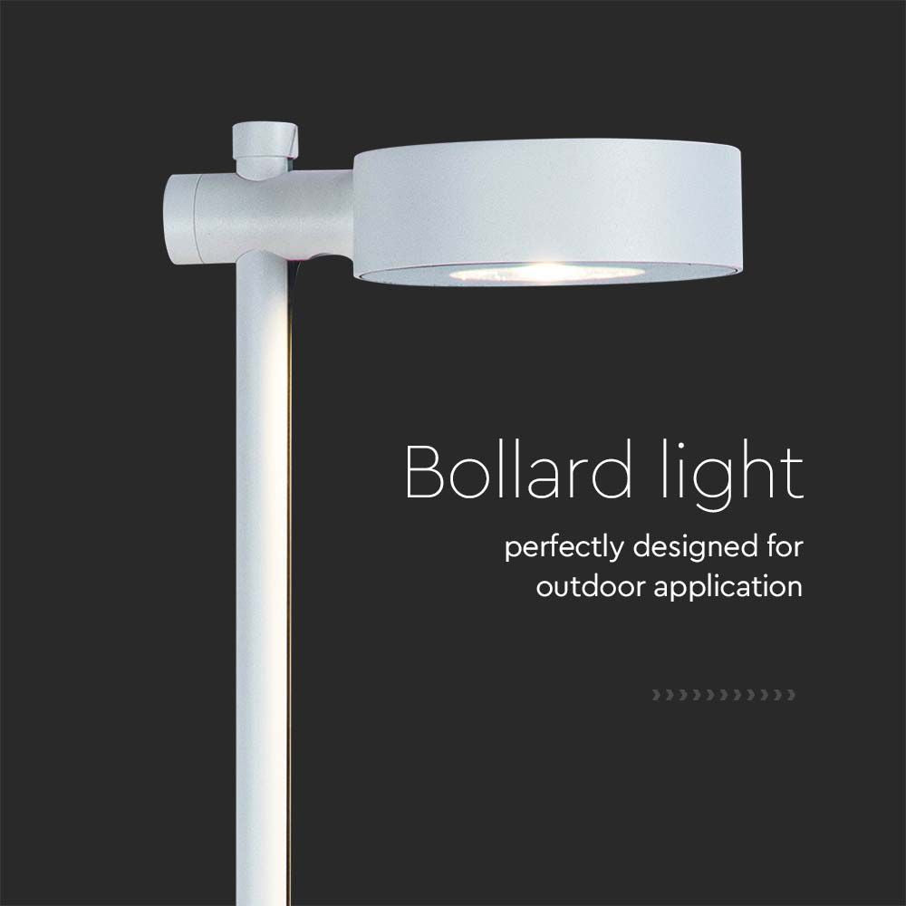 7W LED Słupek ogrodowy / Barwa: 4000K / Obudowa: Biały / IP54