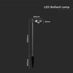 7W LED Słupek ogrodowy / Barwa: 4000K / Obudowa: Czarny / IP54