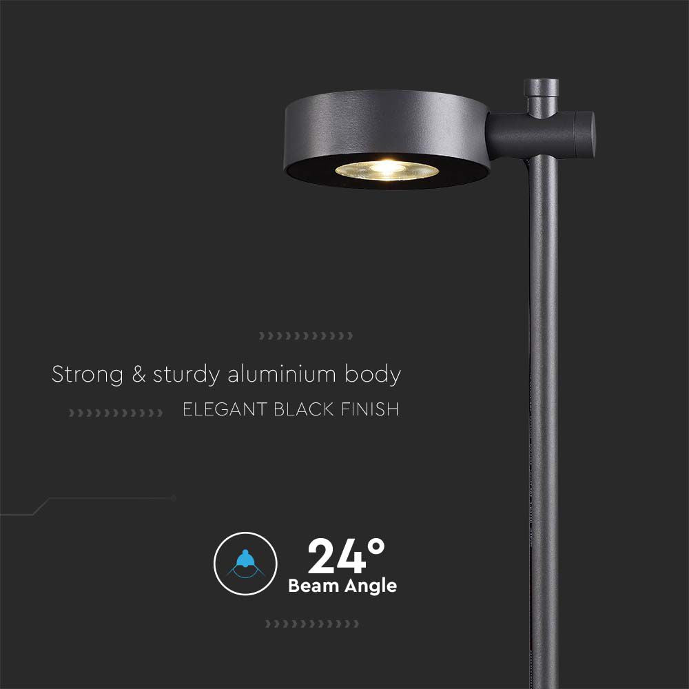 7W LED Słupek ogrodowy / Barwa: 4000K / Obudowa: Czarny / IP54