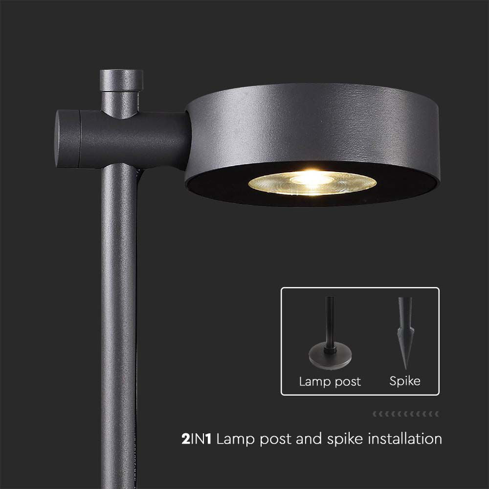 7W LED Słupek ogrodowy / Barwa: 4000K / Obudowa: Czarny / IP54