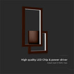 20W Lampa ścienna LED / Barwa: 3000K / Obudowa: Brązowy / IP54
