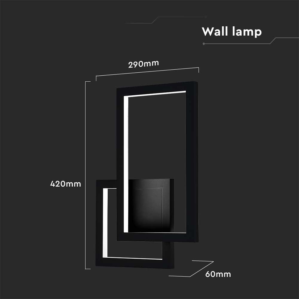 20W Lampa ścienna LED / Barwa: 3000K / Obudowa: Czarny / IP54