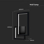20W Lampa ścienna LED / Barwa: 4000K / Obudowa: Czarny / IP54
