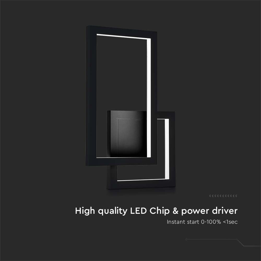 20W Lampa ścienna LED / Barwa: 3000K / Obudowa: Czarny / IP54