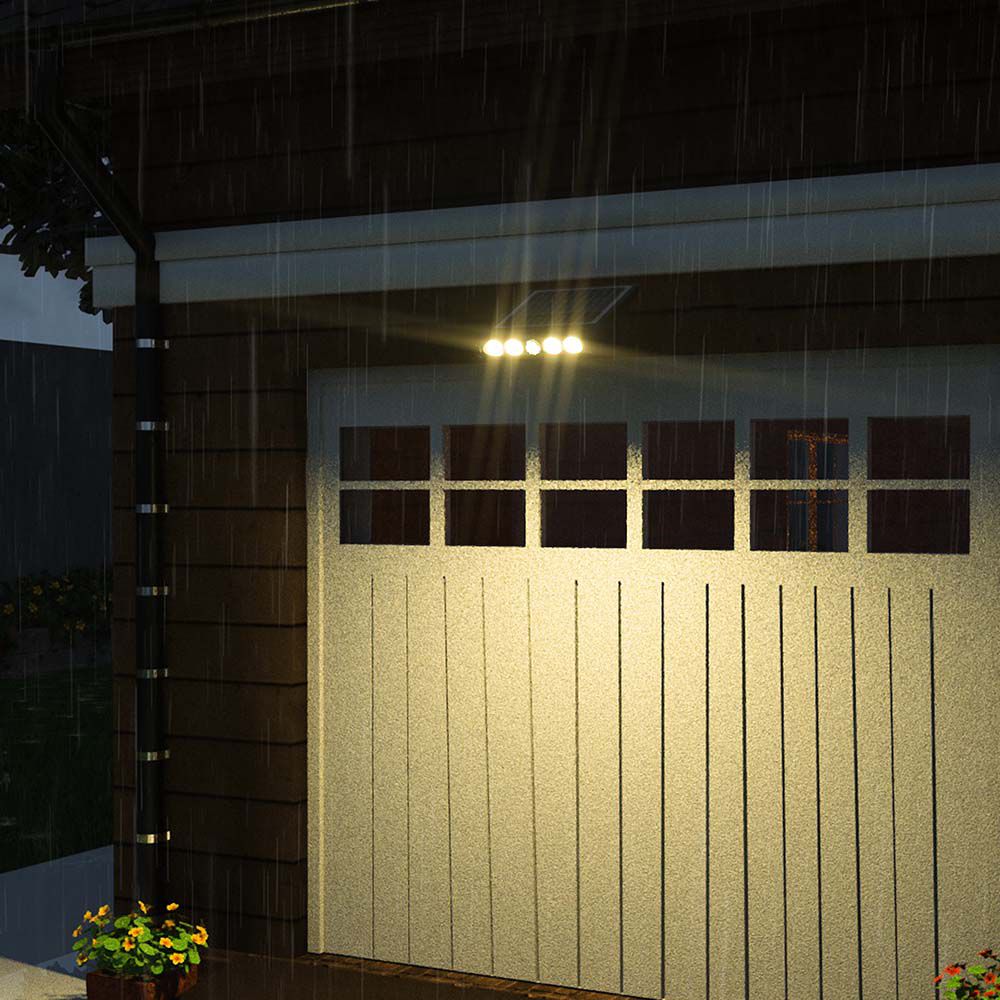 8W Solarny Naświetlacz LED z czujnikiem ruchu / Barwa:3000K / Obudowa: Czarna / IP65