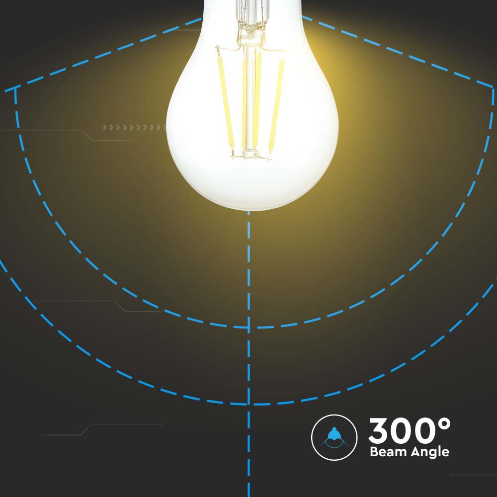 4W A60 Żarówka LED Filament / Barwa:3000K / Ściemniana - 3 stopnie / Trzonek:E27