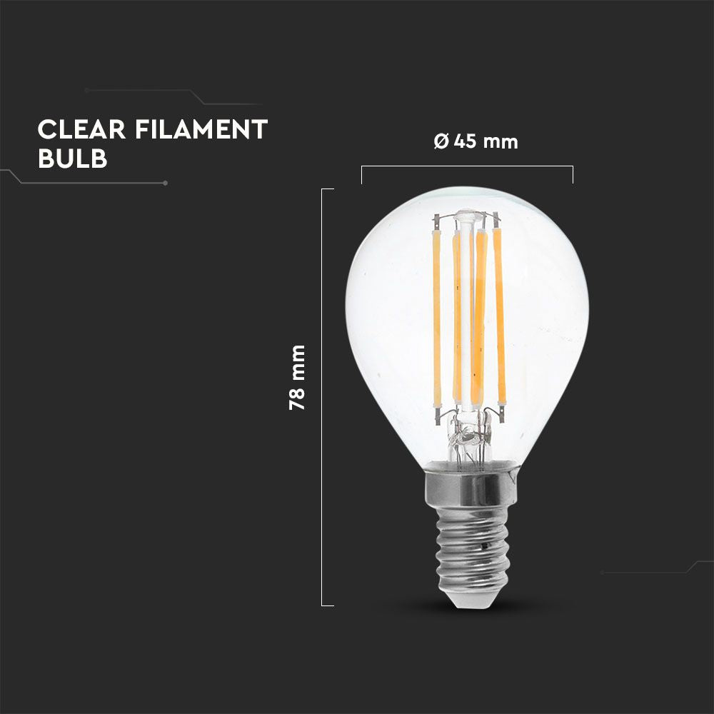 4W P45 Żarówka LED Filament / Barwa:3000K / Ściemniana - 3 stopnie / Trzonek:E14