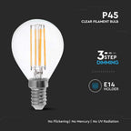 4W P45 Żarówka LED Filament / Barwa:3000K / Ściemniana - 3 stopnie / Trzonek:E14