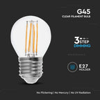 4W G45 Żarówka LED Filament / Barwa:3000K / Ściemniana - 3 stopnie / Trzonek:E27