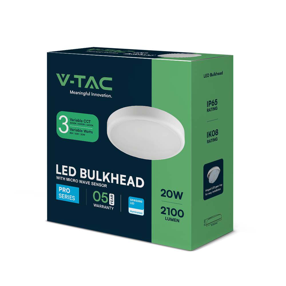 8W/16W/20W Dekoracyjny plafon LED / Sensor / Chip Samsung / Barwa: 3w1 / Klosz: Okrągły / IP65