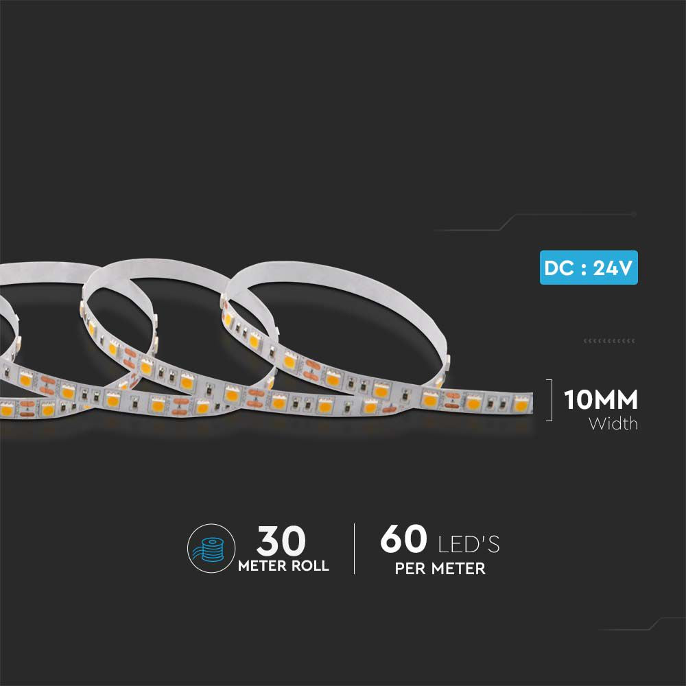 Taśma LED / Barwa:4000K / IP20 / Zasilanie: 24V / Wzmocniony podkład PCB / Rolka:30m