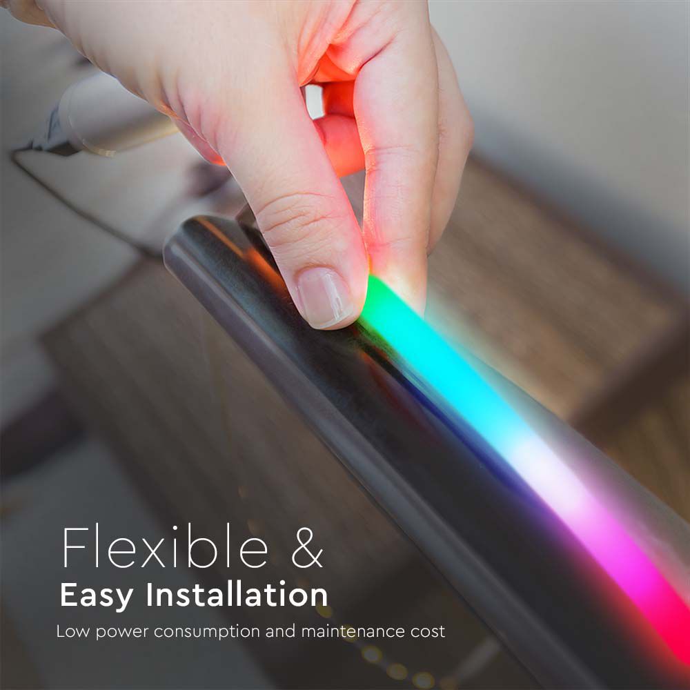10W NEON FLEX okrągły / Barwa: RGB / Zasilanie: 24V / IP20 / Rolka:10m