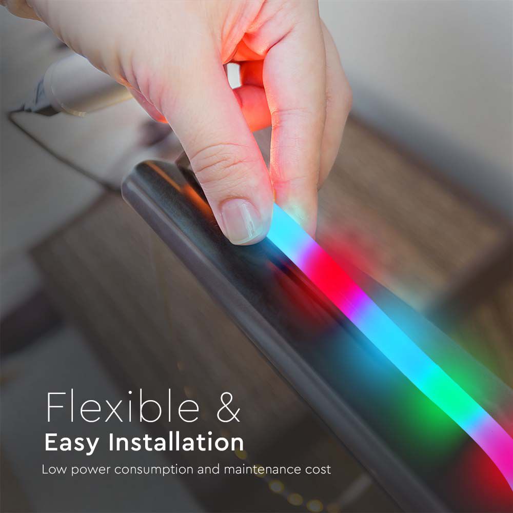 24W Zestaw NEON FLEX NEON z sterownikiem i pilotem / Barwa: MAGIC RGB / Zasilanie: 24V / IP20 / Rolka:10m
