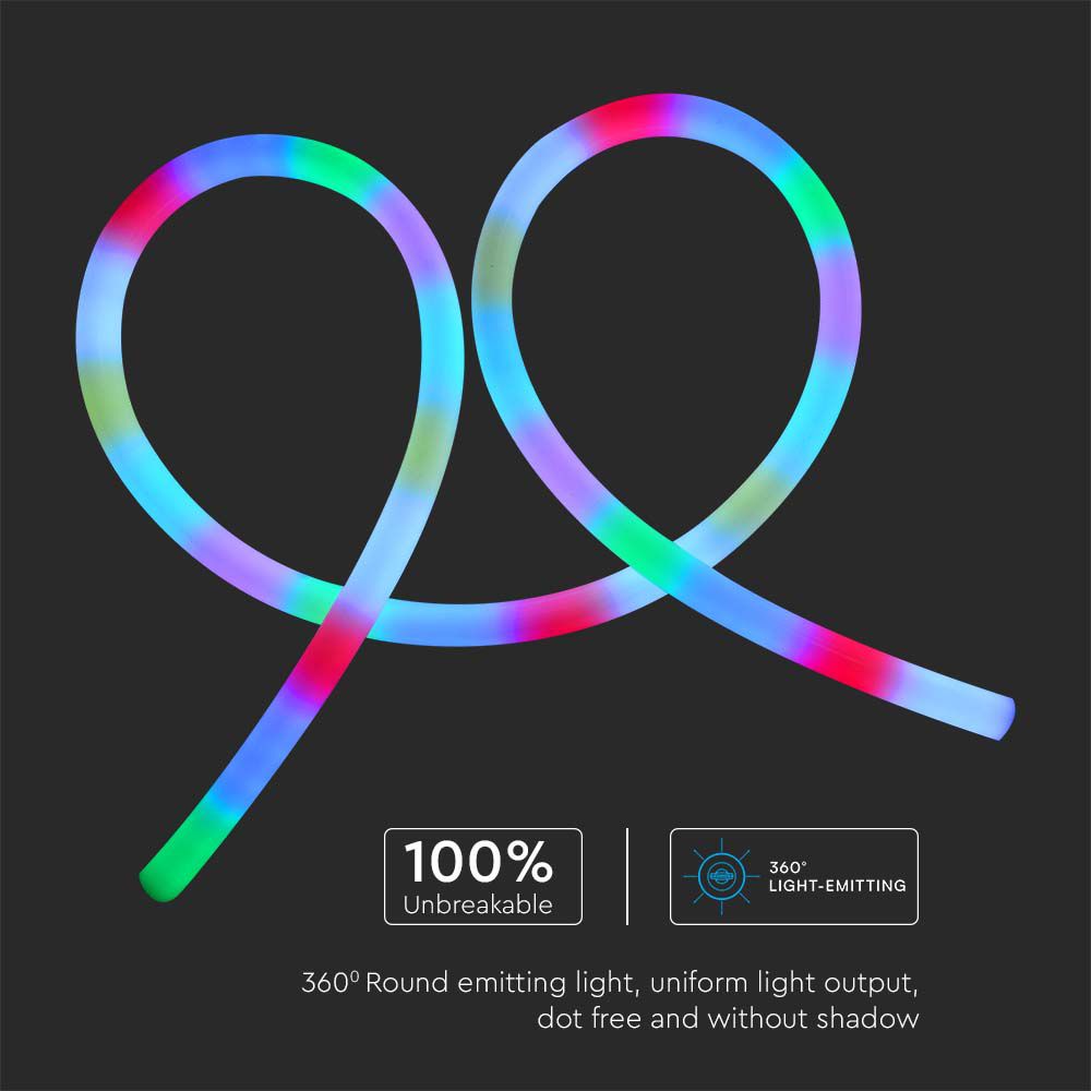 24W Zestaw NEON FLEX NEON z sterownikiem i pilotem / Barwa: MAGIC RGB / Zasilanie: 24V / IP20 / Rolka:10m