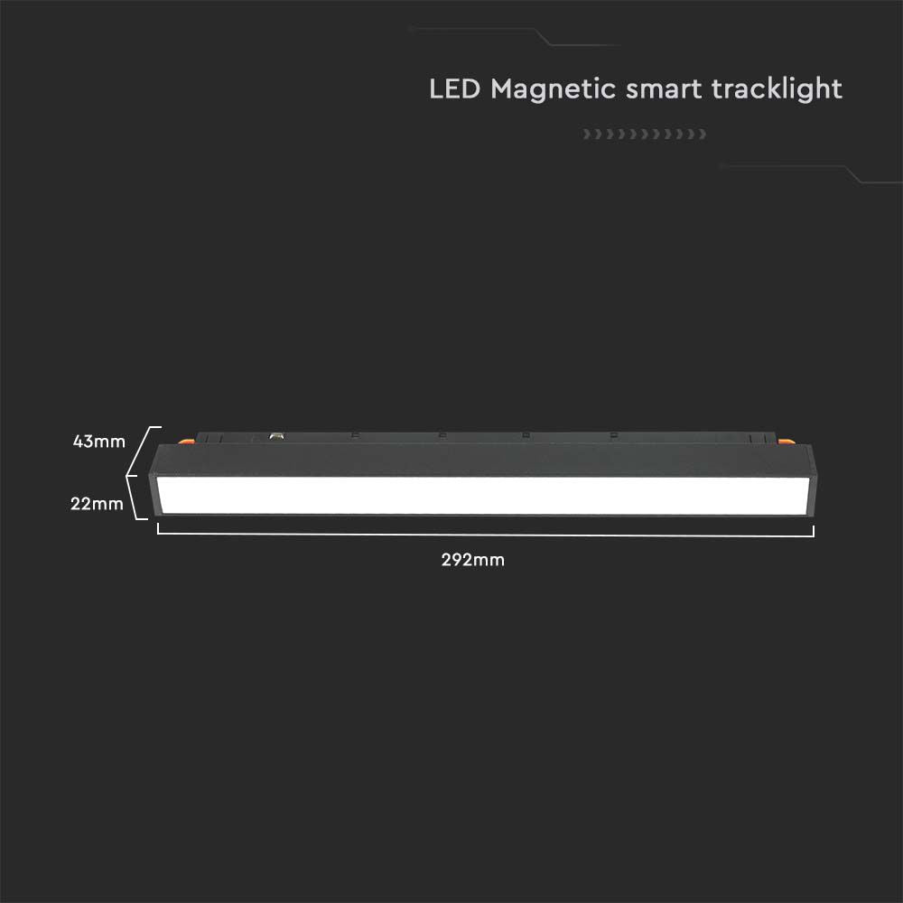 12W Lampa Smart LED Magnetic na szynoprzewodzie 3w1 / Obudowa: Czarna