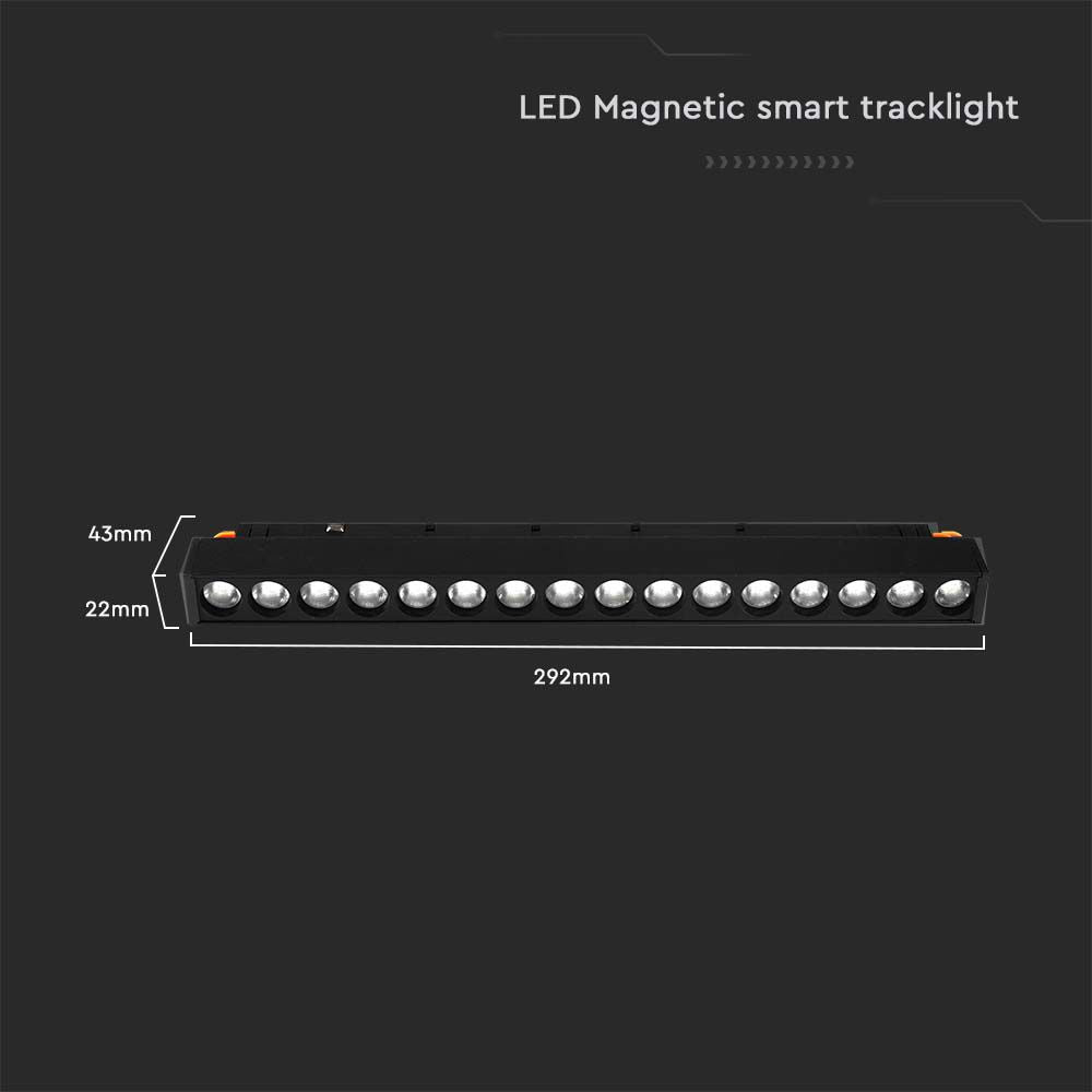 14W Lampa Smart LED Magnetic na szynoprzewodzie 3w1 / Obudowa: Czarna