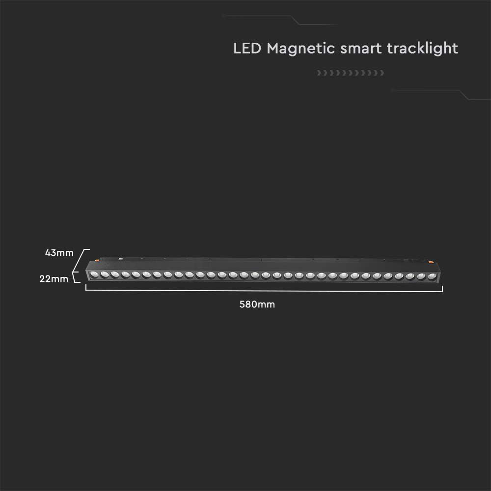 20W Lampa Smart LED Magnetic na szynoprzewodzie 3w1 / Obudowa: Czarna