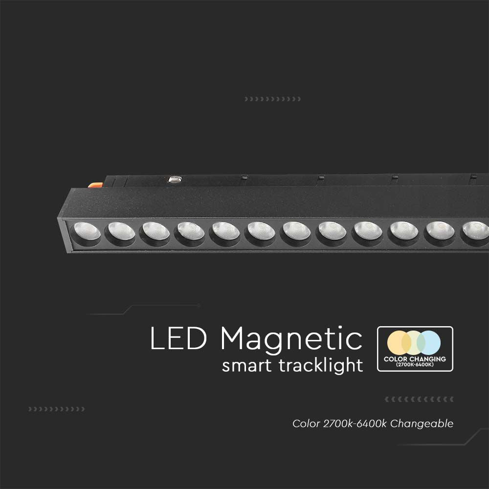 20W Lampa Smart LED Magnetic na szynoprzewodzie 3w1 / Obudowa: Czarna