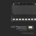 10W Lampa Smart LED Magnetic na szynoprzewodzie 3w1 / Obudowa: Czarna