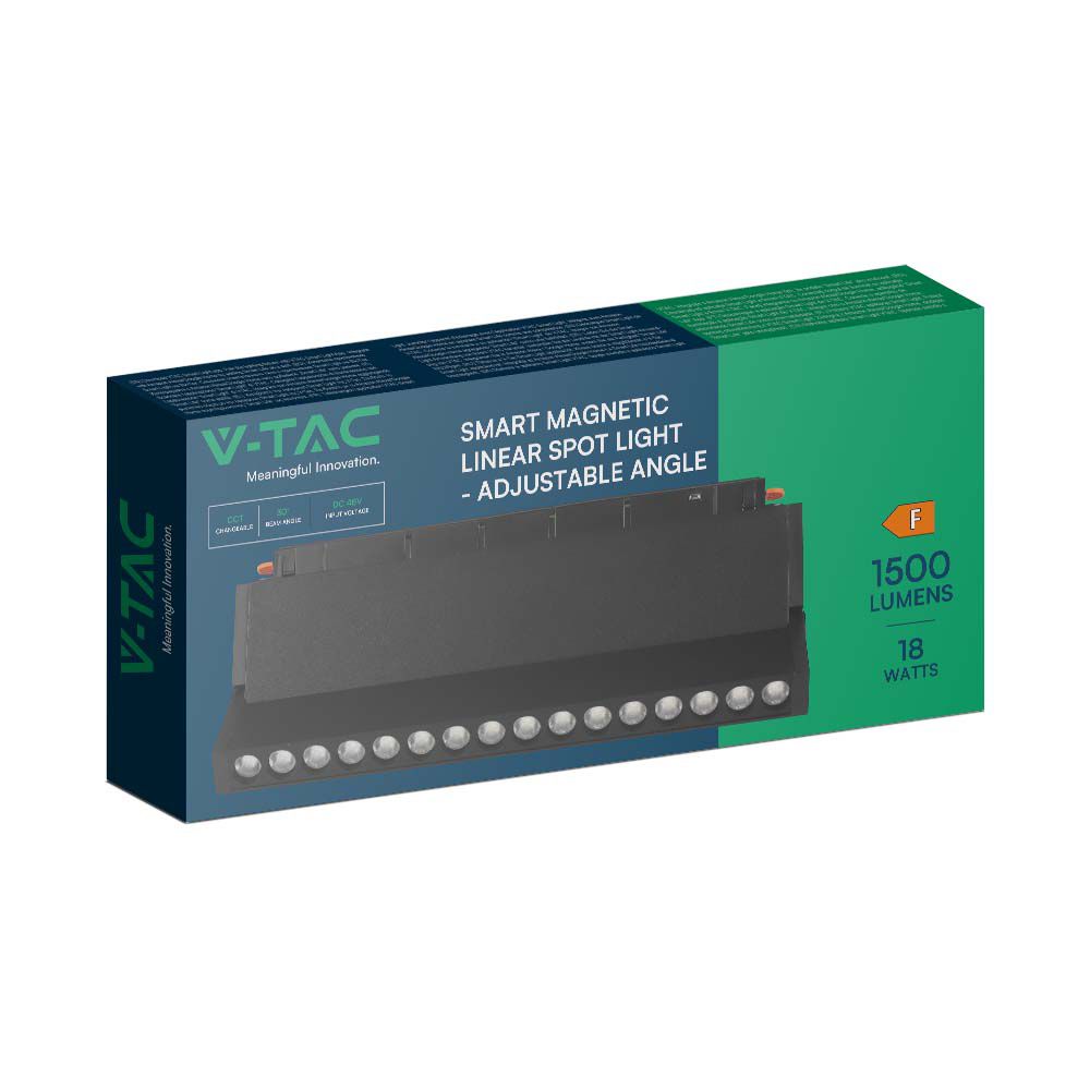 18W Lampa Smart LED Magnetic na szynoprzewodzie 3w1 / Obudowa: Czarna