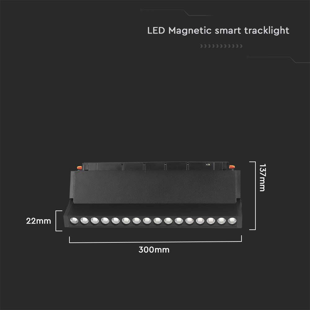 18W Lampa Smart LED Magnetic na szynoprzewodzie 3w1 / Obudowa: Czarna