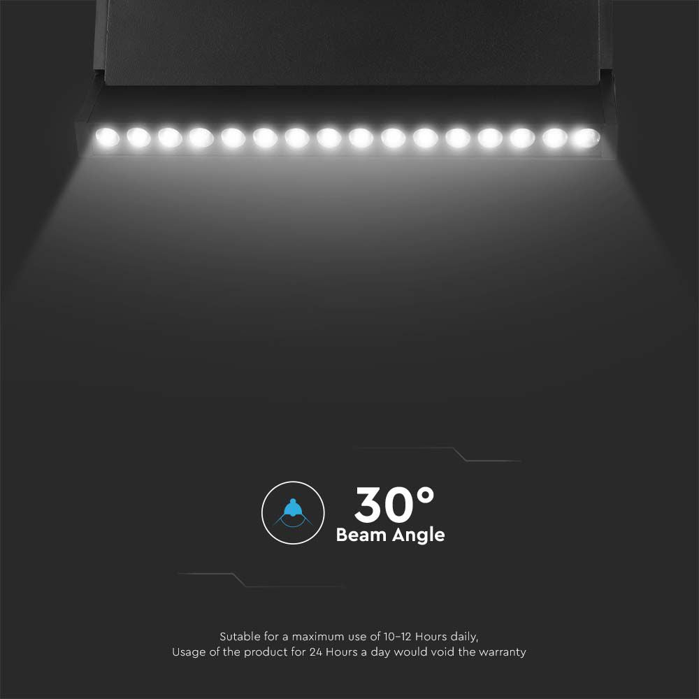 18W Lampa Smart LED Magnetic na szynoprzewodzie 3w1 / Obudowa: Czarna