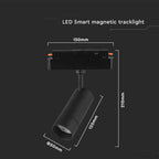 8W Reflektor LED Magnetic na szynoprzewodzie 3w1 / Obudowa: Czarna
