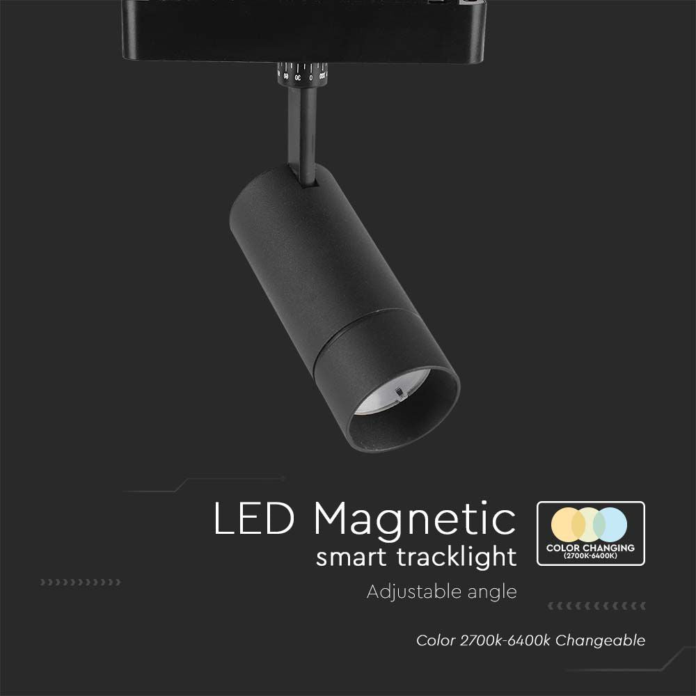 8W Reflektor LED Magnetic na szynoprzewodzie 3w1 / Obudowa: Czarna