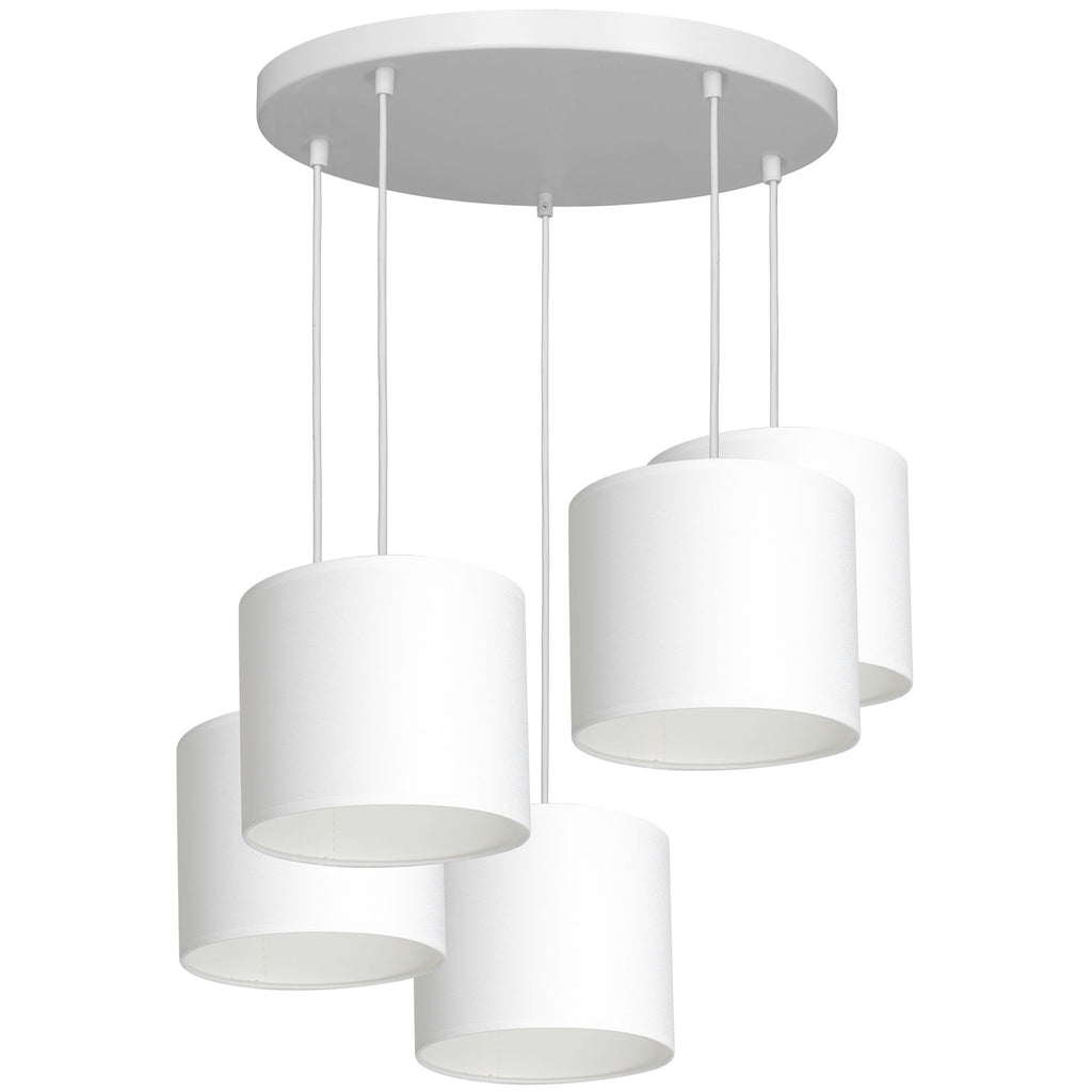 żyrandol Arden talerz dia 440, white, cylinder shade dia 180, h 150 white 5xE27