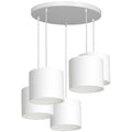 Luminex Żyrandol Arden talerz śr. 440, klosz cylindryczny śr. 180, wys. 150 biały 5xE27 - Stal - Biały LX-3431