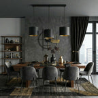 żyrandol Arden listwa, black, cylinder shade dia 180, h 150 black/gold 3xE27