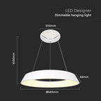 48W Lampa wisząca dekoracyjna LED Triac / Ściemniana / 3000K / Kolor: Biały