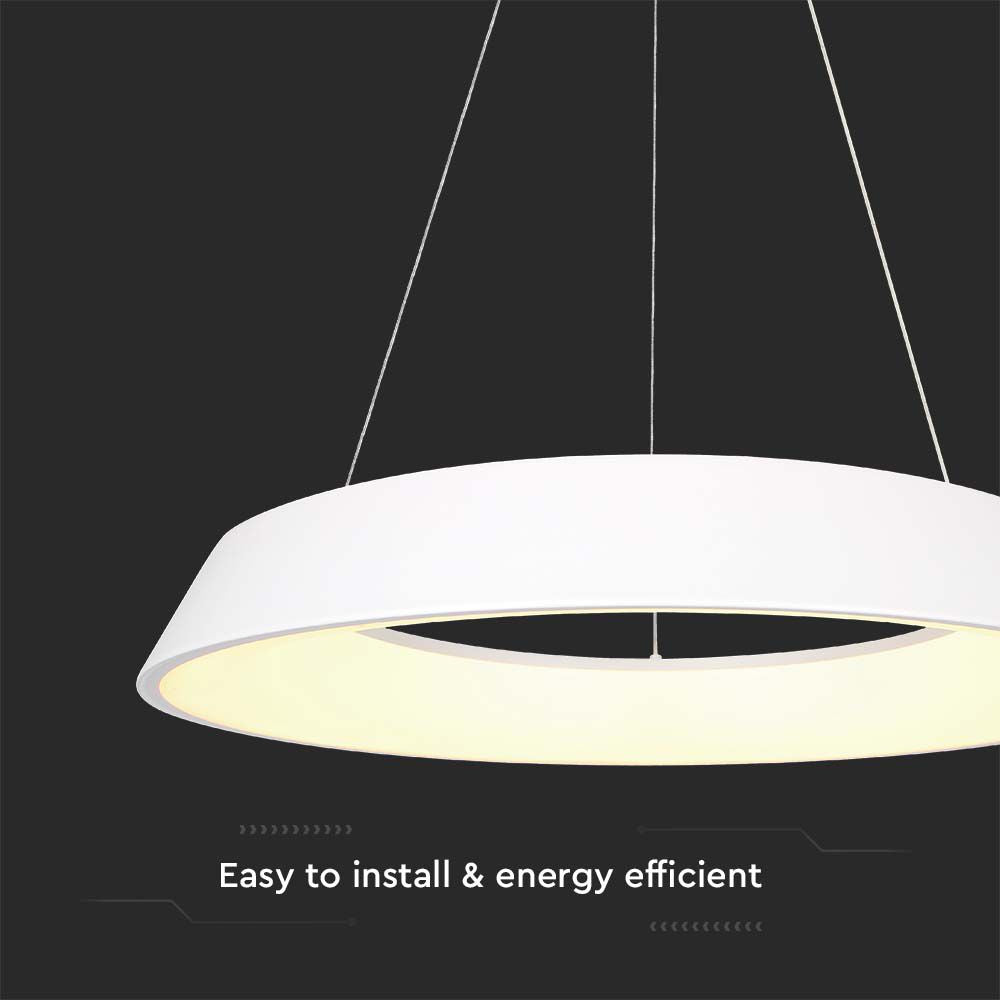 48W Lampa wisząca dekoracyjna LED Triac / Ściemniana / 3000K / Kolor: Biały