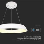 48W Lampa wisząca dekoracyjna LED Triac / Ściemniana / 4000K / Kolor: Biały