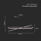 45W Lampa wisząca dekoracyjna LED TRIAC / Ściemniana / Barwa: 3000K/ Kolor: Czarny