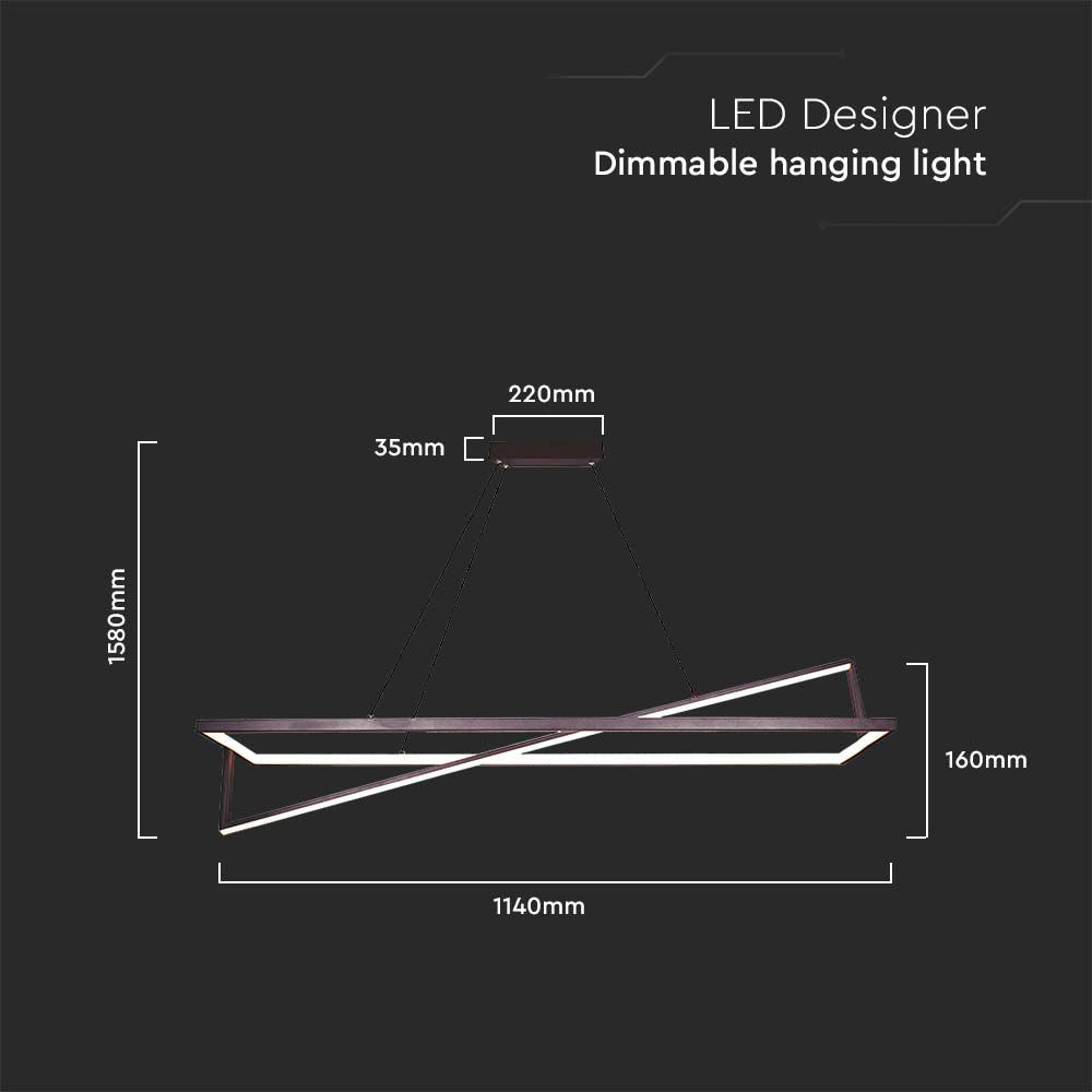 45W Lampa wisząca dekoracyjna LED TRIAC / Ściemniana / Barwa: 3000K/ Kolor: Czarny