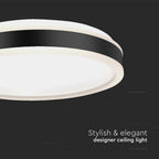 38W Lampa dekoracyjna LED / Barwa: 4000K/ Kolor: Czarny / Kształt: Okrągły